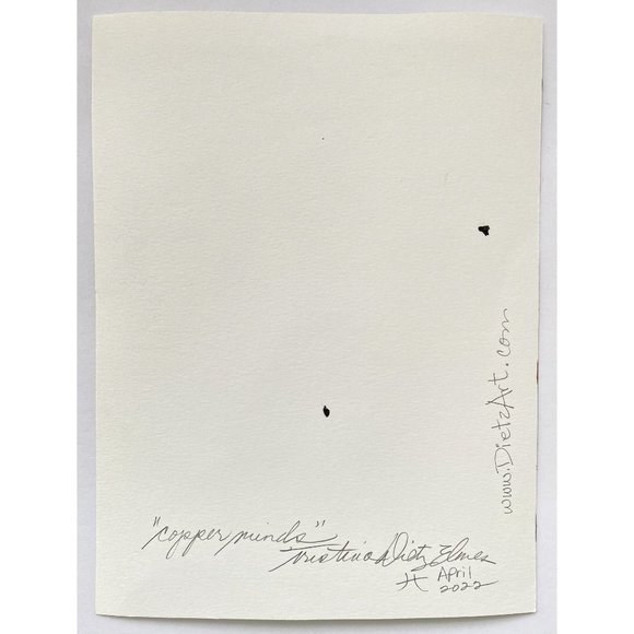 Copper Minds - Original Wall Art Handmade Acrylic Abstract Matted Painting 8x10 - Picture 9 of 9